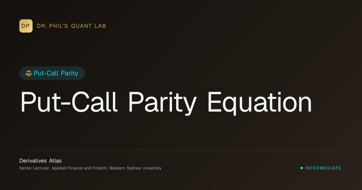 Put-Call Parity Equation | Derivatives Atlas